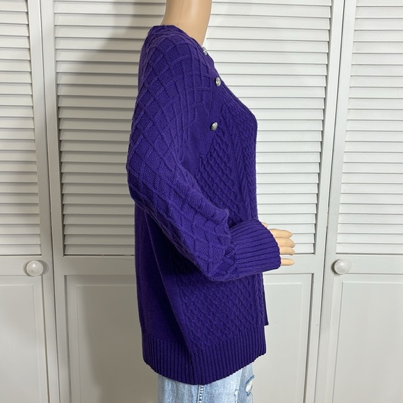 NWT Talbots Engraved Buttons Sweater in Purple 2X - Picture 6 of 12